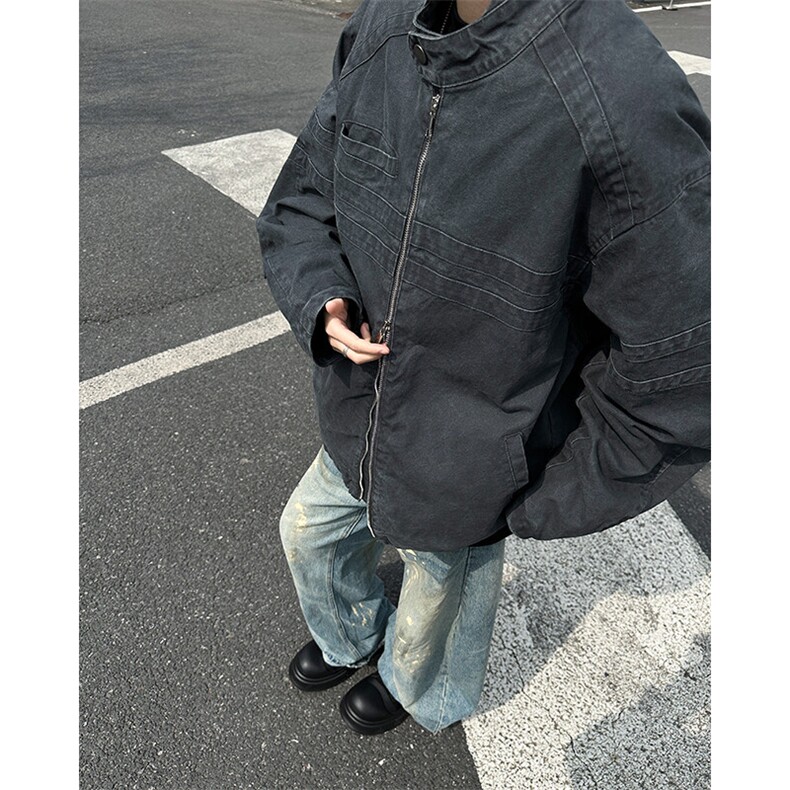 美式复古工装牛仔外套设计感小众水洗做旧夹克潮JK0935-P95,男装夹克,星座308B-1