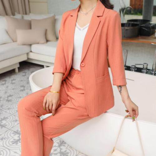 时尚修身显瘦套装，女装职业装，千利红