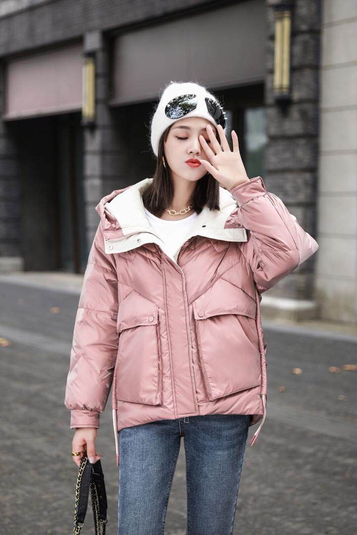 拼色羽绒服，女装羽绒服，蓝芝衣秀