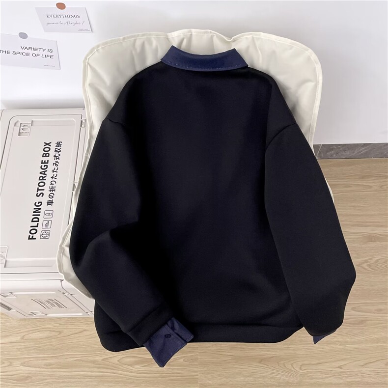 1506-1/WWY581/P53韩系假两件牛仔衬衫领polo衫卫衣男生高级感,男装衬衫,星座1506-1