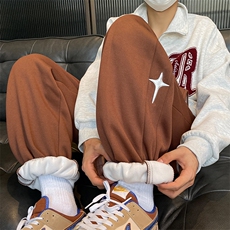 加绒加厚休闲运动卫裤男美式针织束脚裤子715-6-BX01P55（控78），男装休闲裤，星座715-6
