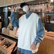 春秋款潮流韩版针织背心纯色马甲潮情侣装坎肩上衣外套M504-P25，男装针织衫/毛衣，星座512-2