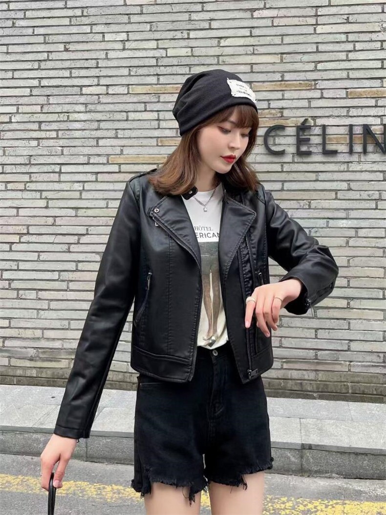 【现货】休闲皮衣外套，女装皮衣，芷炫