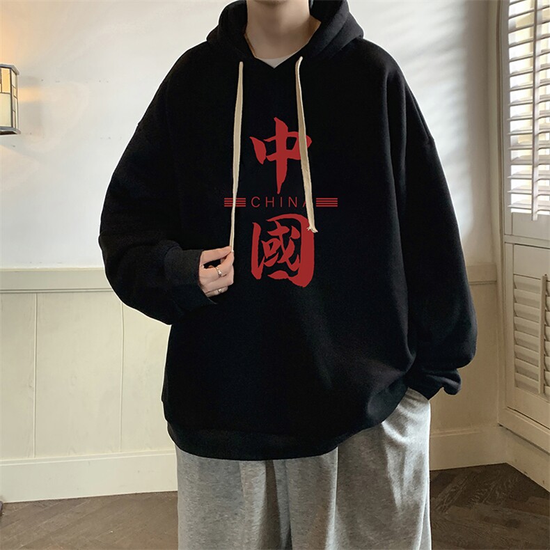 纯棉连帽卫衣男大码运动帽衫宽松薄WY2198-P35加绒款-P40,男装卫衣,电商A040
