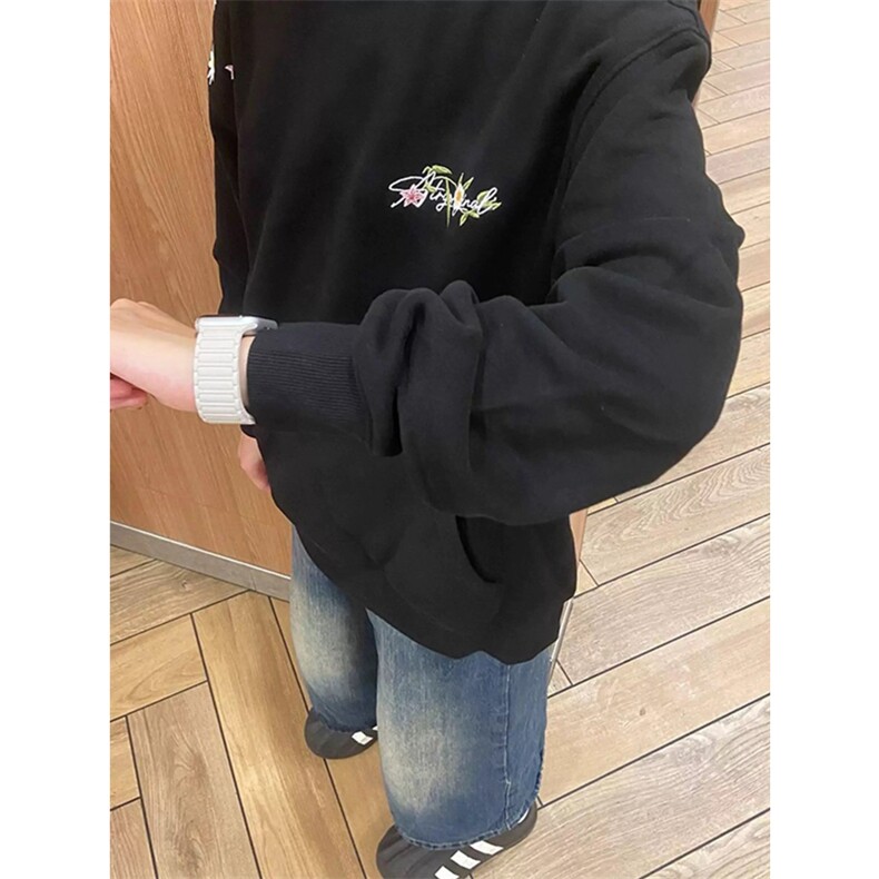 网图有货华棉花卉刺绣初秋卫衣男女高街情侣宽松上衣A814-P48,男装卫衣,星座1505