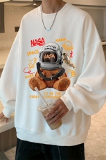 华夫格卫衣圆领卫衣男大码长袖t恤男外套HW76281-P30加绒款-P40，男装卫衣，电商A040