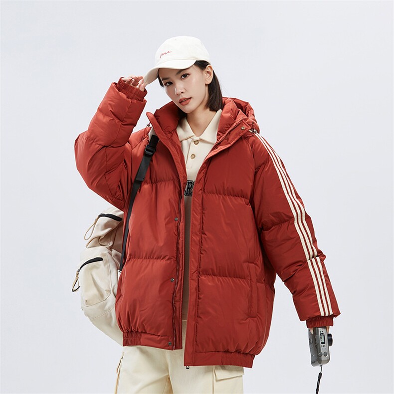 冬季港风三条杠撞色连帽棉衣加绒加厚拼色加厚棉衣外套MY6088P90，男装棉衣，电商A128