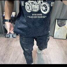 2025夏季新款男士百搭重工字母钢印短袖T恤时尚休闲圆领套头上衣，男装T恤，星座506A