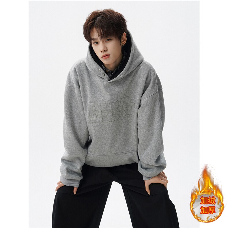 ！加绒加厚拼接撞色卫衣冬季连帽衫外套女WR2254JR-P65控98,女装短外套,星座815A