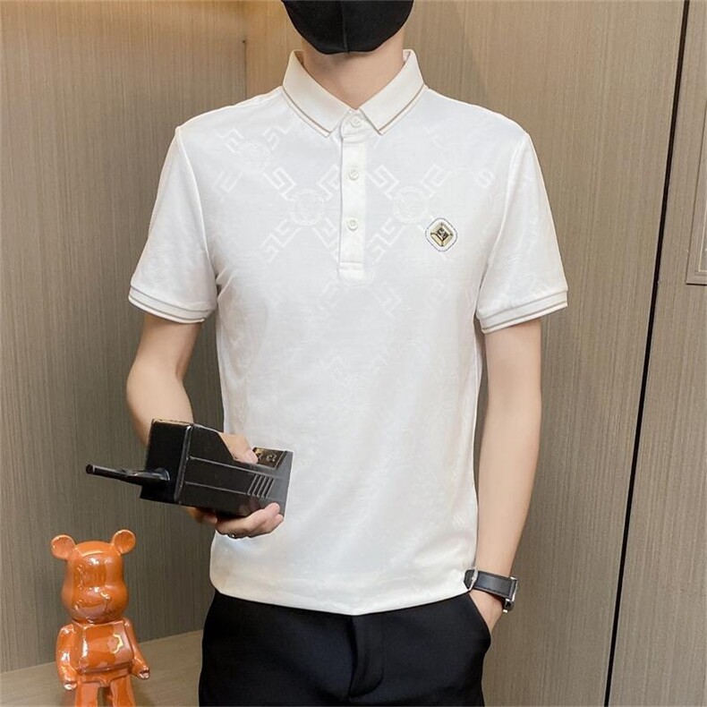 PL053-P45夏季短袖t恤男百搭休闲Polo衫修身潮流翻领男装半截袖，男装Polo衫，电商D310B-1