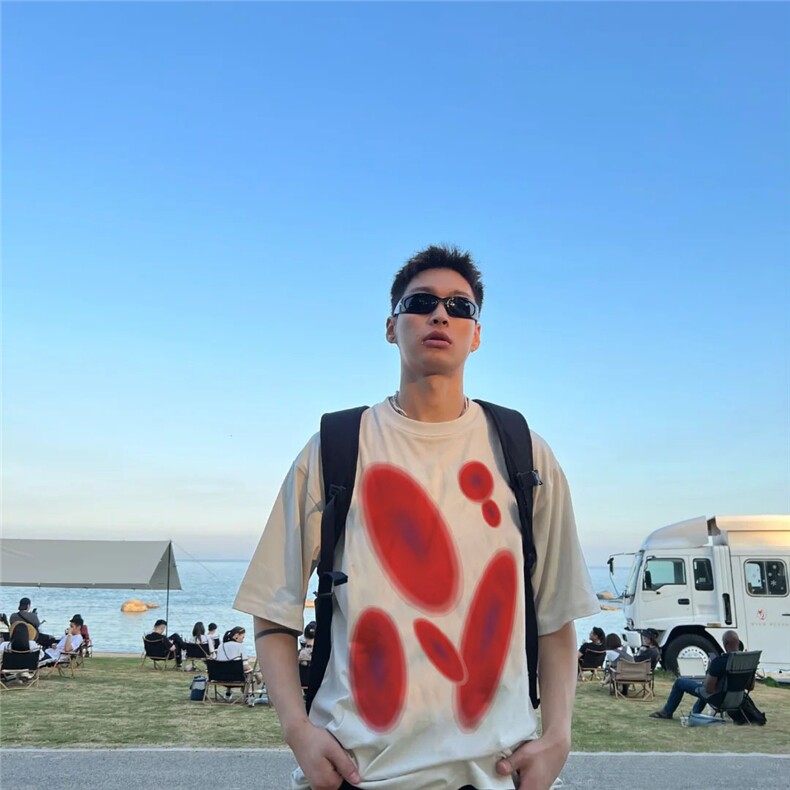 TX1201 p35 限48 夏季潮牌大码宽松美式街头风复古短袖图片