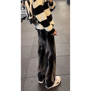 网图美式高街vibe小众扎染直筒牛仔裤货号K668P60图片