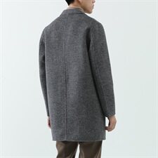 真模阿尔巴卡中长款双面羊绒暗纹西装领毛呢大衣Y9967P360控498，男装毛呢大衣，电商D230