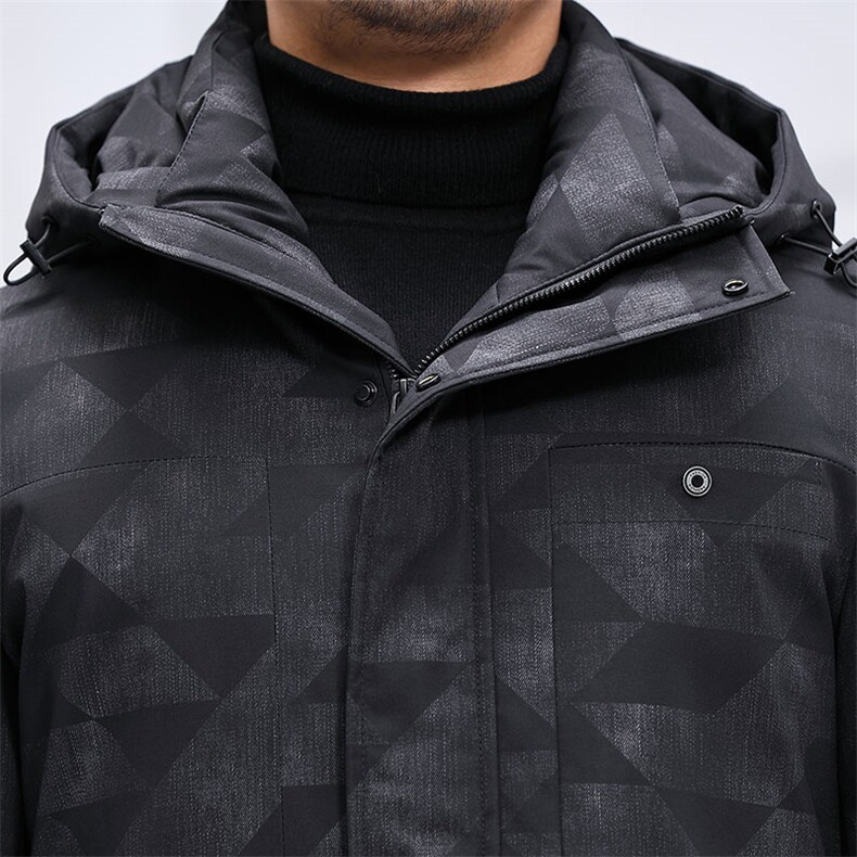 新款羽绒服冬季外套潮流百搭中年男士长款连帽外套KCN3072-5-P315,男装羽绒服,电商B212（原钱塘6029）