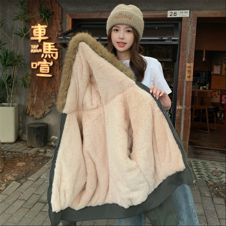 【主推】可脱卸毛领座山雕派克服宽松夹克外套A353-P155-K235,女装棉衣/棉服,2D148