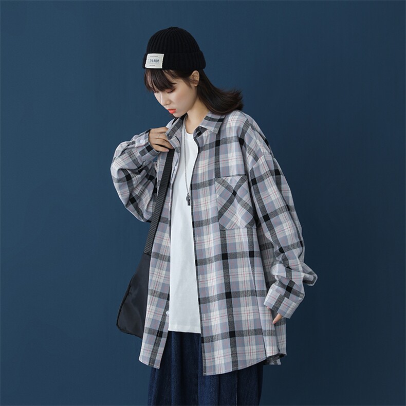 2021棉质大码衬衫男女情侣装韩版潮流宽松衬衣休闲DX36P48控68,男装衬衫,电商B413-1