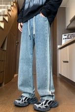 侧面撞色拼接秋冬美式复古怀旧百搭高街长裤A158-NZK088-P48，男装休闲裤，电商A158