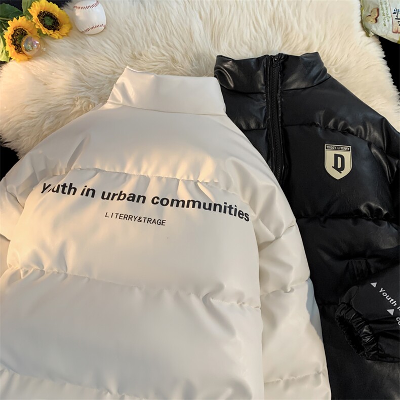 PU皮棉衣棉服男女面包服立领冬装棉袄皮衣外套3358-P80控108,男装皮衣,星座207