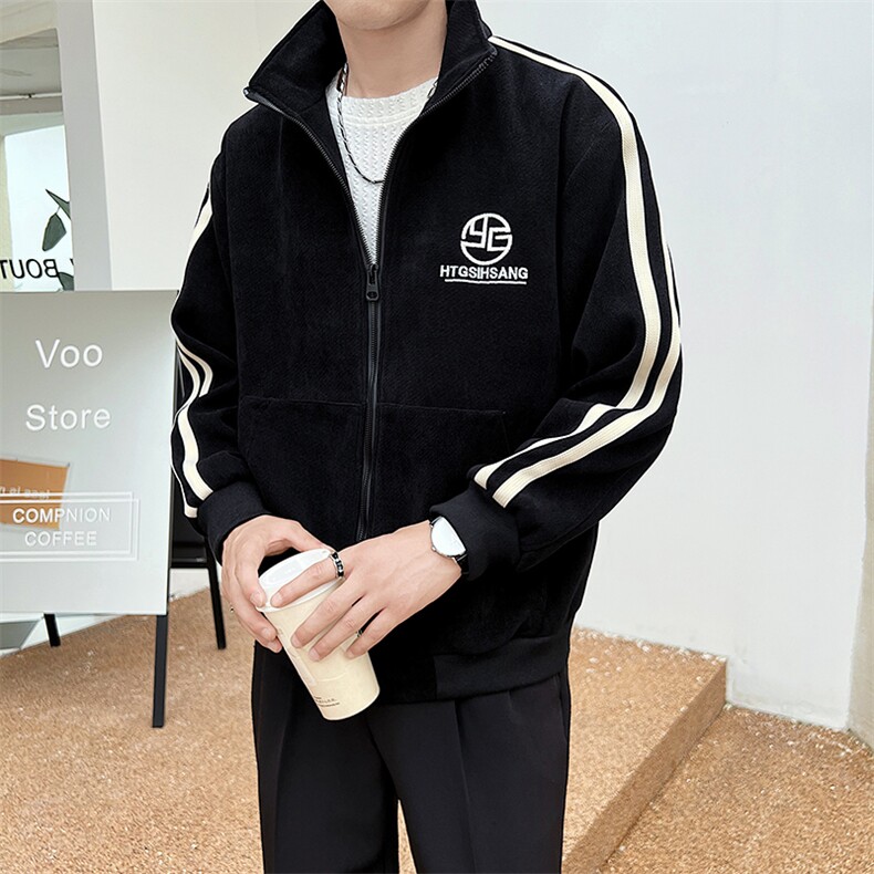 社会小伙风秋冬季新款轻熟肌理感休闲刺绣夹克外套男JK116-P110,男装夹克,电商A413