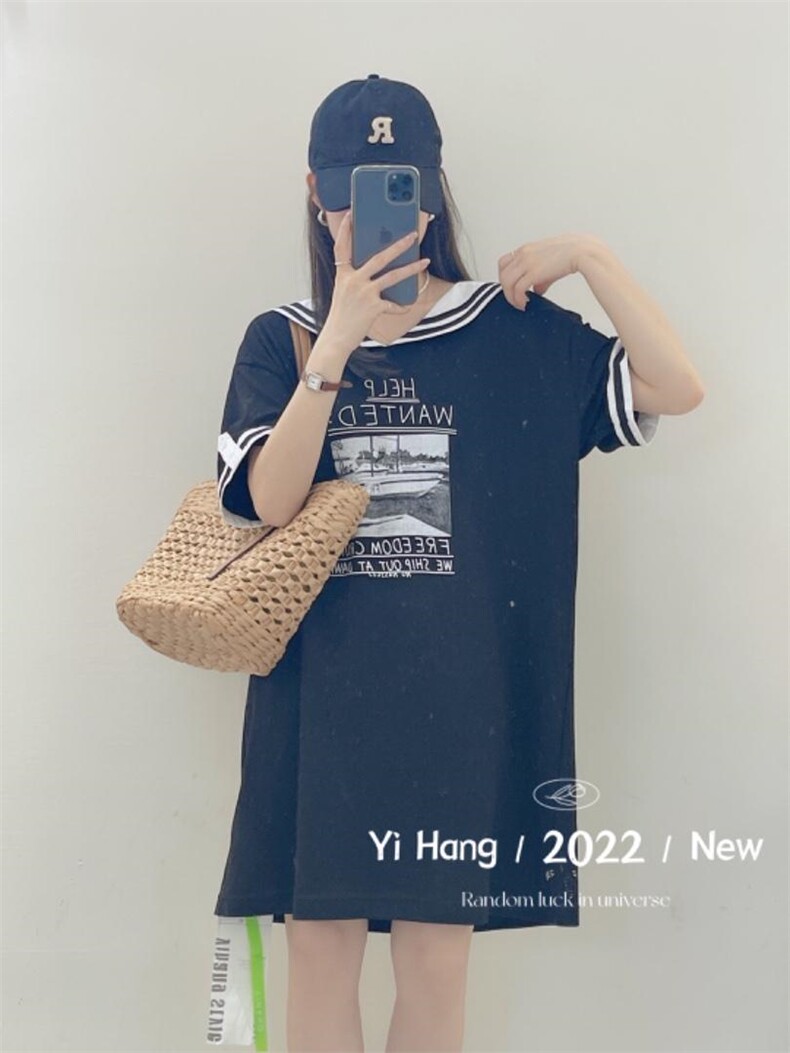 海军领连衣裙，女装连衣裙，一杭