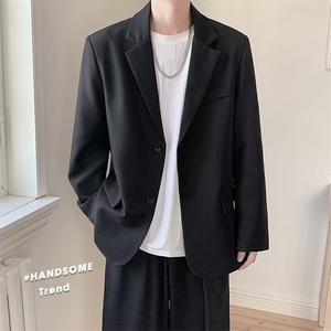 cleanfit垫肩外套男高级感春季休闲西装男潮牌痞帅英伦雅痞风西服图片