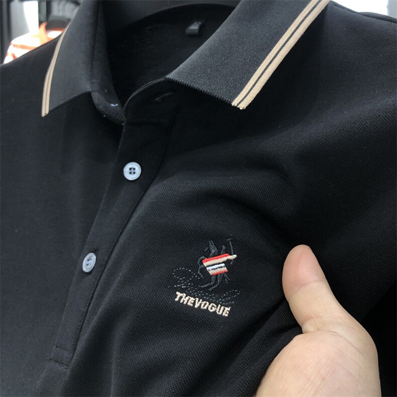 衬衫领半袖t恤男有带领2023夏季新款体恤男士商务休闲翻领polo衫,男装Polo衫,电商B212（原钱塘6029）