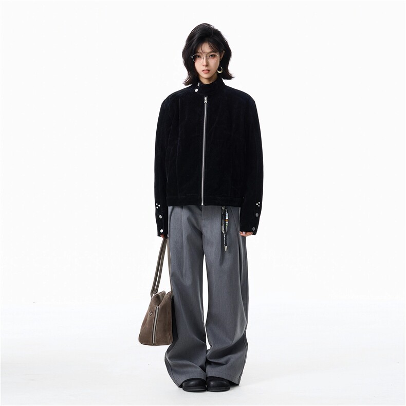 1506-1/JF2261麂皮绒加厚原版做工/P67复古绒皮立领夹克男女冬,男装夹克,星座1506-1