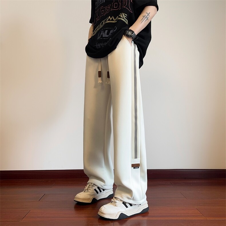 菠萝格织带休闲长裤男2025新款宽松直筒卫裤春秋季青少年潮牌裤子,男装休闲裤,星座511-1