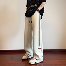 菠萝格织带休闲长裤男2025新款宽松直筒卫裤春秋季青少年潮牌裤子，男装休闲裤，星座511-1