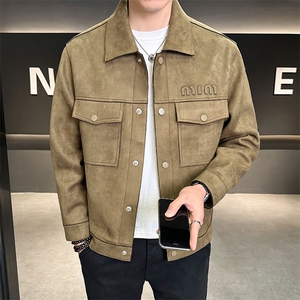 新款外套男鹿皮绒男装夹克时尚休闲百搭衣服C317-JK9519-P145图片