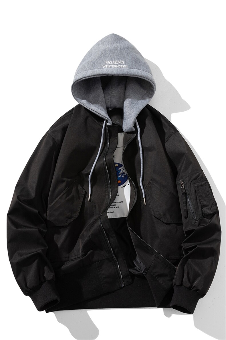 现货秋冬季潮牌机车夹克棉衣棒球服欧美街头飞行员外套情侣装,男装棉衣,电商A105