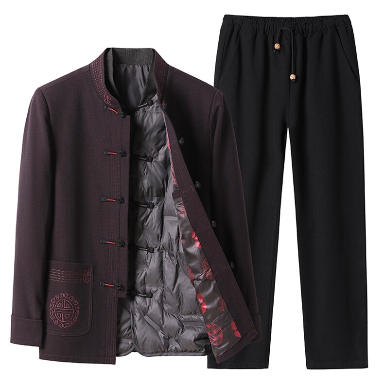 BAMJ-7805Y钱塘2020-2中年男士时尚简约春秋季厚款套装P295,男装休闲套装,钱塘207-2