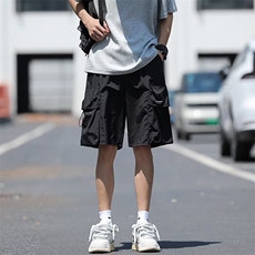 运动短裤男夏季冰丝潮牌工装裤子休闲宽松外穿五分裤美式速干沙滩，男装休闲裤，星座601-2