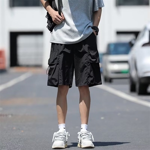 运动短裤男夏季冰丝潮牌工装裤子休闲宽松外穿五分裤美式速干沙滩图片