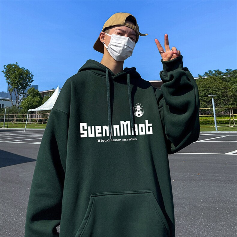 抖音得物供货可提供视频秋冬重磅美式宽松连帽卫衣DL2328,男装卫衣,电商A486