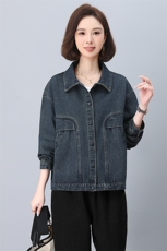 时尚休闲牛仔女2025春秋新款宽松大码中年妈妈洋气减龄，女装牛仔外套，悦见她