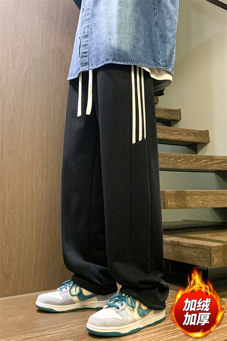 新款男百搭设计感潮流情侣加绒港风休闲裤K58H-P45,男装卫衣,星座717