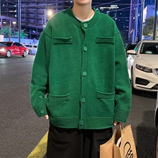 复古开衫毛衣男秋冬季纯色针织衫上衣MY121P53，男装针织衫/毛衣，星座1116-2
