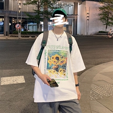 1港风休闲运动情侣大码中性潮短袖T恤男DT7707P25控38，男装T恤，星座226-2