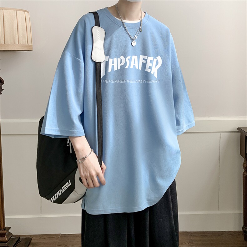 春夏季七分袖t恤男大码五分袖男短袖中袖Q11007-P30,男装T恤,电商A040