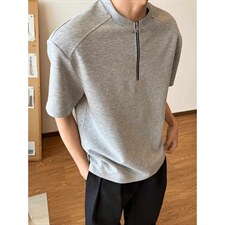 夏季新款短袖半拉链圆领短袖美式休闲重磅纯色方格T恤潮男,男装T恤,星座410-6(原星座1304-1), 夏季新款短袖半拉链圆领短袖美式休闲重磅纯色方格T恤潮男,男装T恤,星座410-6(原星座1304-1),