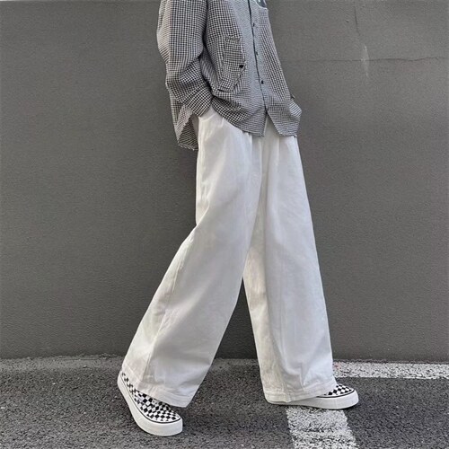 日系潮牌宽松阔腿裤子男复古坠感高街直筒休闲长K762-P38，男装休闲裤，星座1001-1