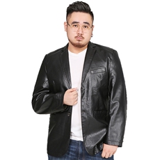 L-8XL秋装新款男士皮衣外套PU男皮西服夹克加肥加大码8808款，男装皮衣，星座802