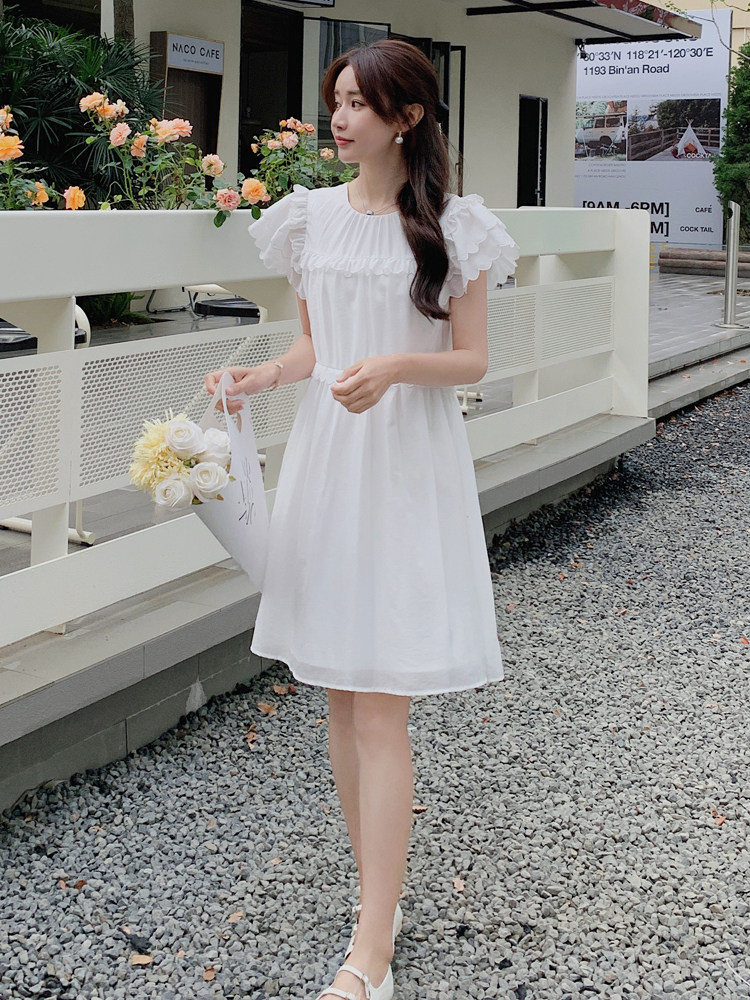 2023法式荷叶边设计精致少女感【现货】082-5079P115K168,女装连衣裙,浙宝192（原082）
