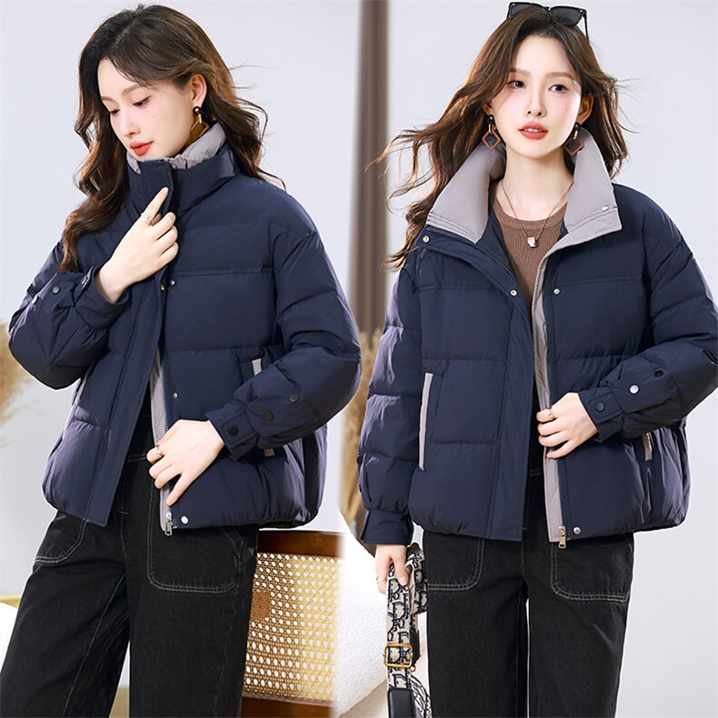 2025年冬季新款时尚拼色显瘦棉服现货，女装棉衣/棉服，婷思杰（原婷想服饰）