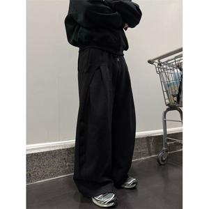 1506/QTDK20320/P56新款宽松休闲裤男韩版潮流百搭阔腿拖地长裤图片