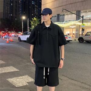 新款休闲短袖短裤套装图片