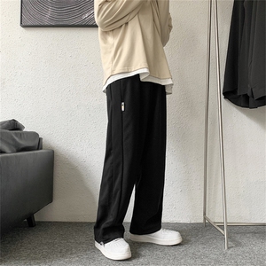 男青春流行直筒运动裤潮华夫格休闲长裤K29P33图片