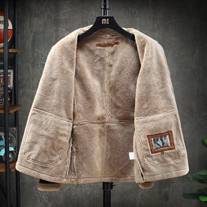 展架大码 冬季皮毛一体男士青年夹克外套Z131-P240 M-5XL大货主推图片