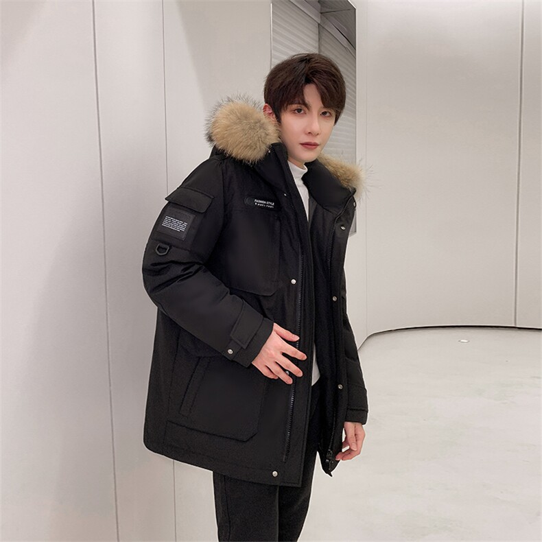 东北情侣款羽绒服外套男女款极寒零下38度潮服学生青年工装派克服，男装羽绒服，钱塘6003（原4033）
